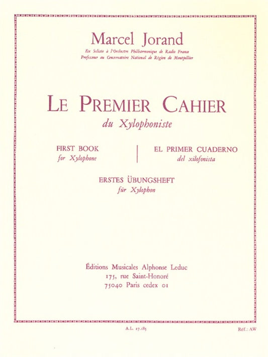 Cahier Du Xylophoniste N01 | Jorand | Xylophone