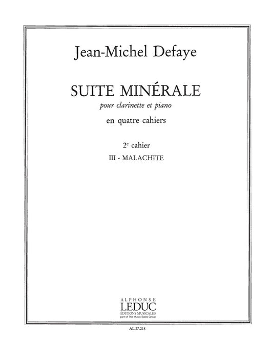 Suite Minérale | Jean-Michel Defaye | Clarinette