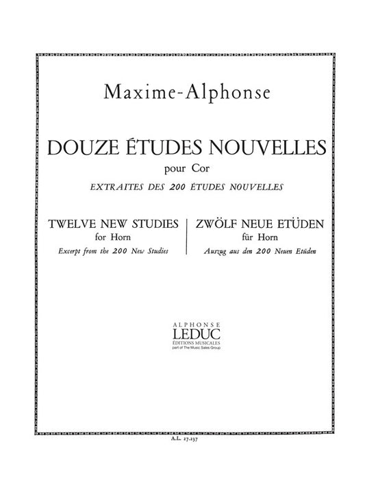 12 Études Nouvelles | Maxime-Alphonse | Cor