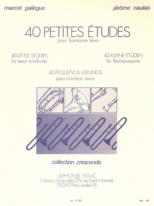 40 Petites Études pour Trombone ténor | Marcel Galiègue
