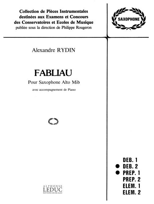 Fabliau de Rydin, Livre pour saxophone en mi bémol et Piano