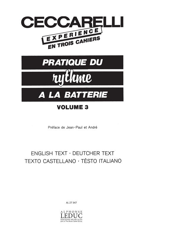 Ceccarelli-Expérience Vol.3 | Percussions