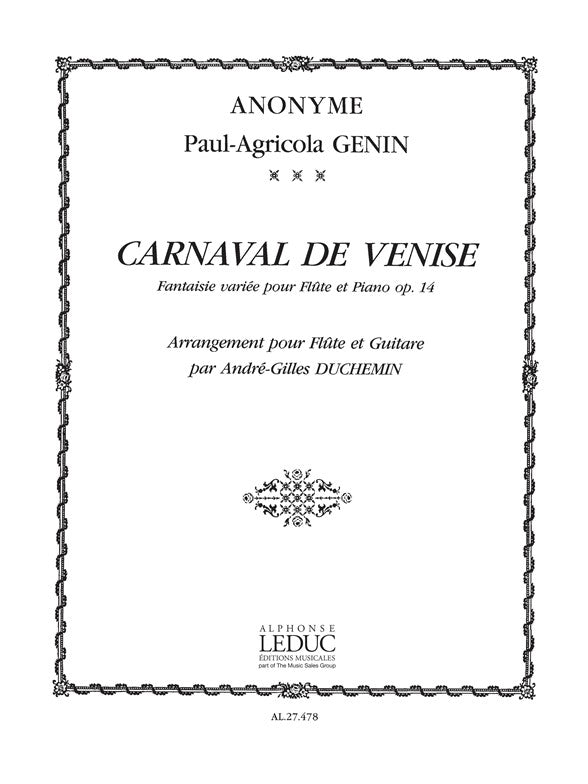 Carnaval De Venise Op.14 | Genin | Flûte