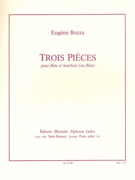 3 Pièces | Eugène Bozza | Flûte | Livre | AL27481