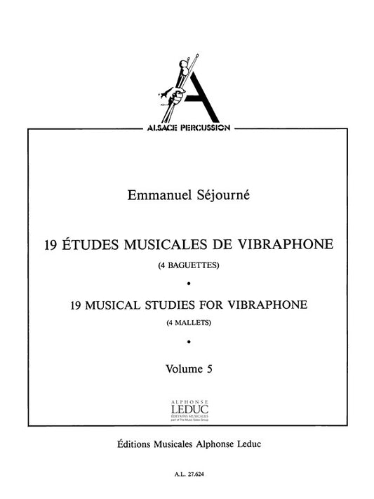 19 études musicales de vibraphone - Volume 5 | Emmanuel Séjourné