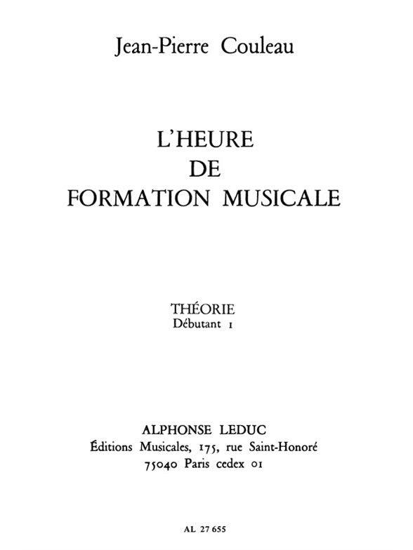 Heure de Formation Mus. Débutant 1 Theorie | Jean-Pierre Couleau