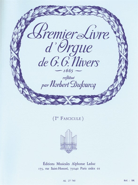 Livre D'Orgue No. 1 Vol. 1 (Organ) | Guillaume Gabriel Nivers