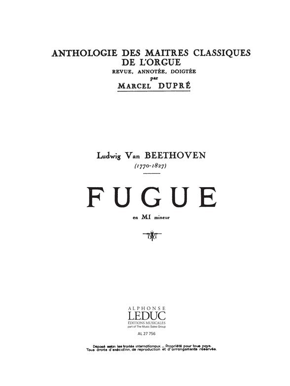 Fugue en ré mineur | Ludwig van Beethoven | Orgue