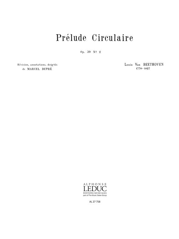 Prélude circulaire Op.39, No.2 | Ludwig van Beethoven