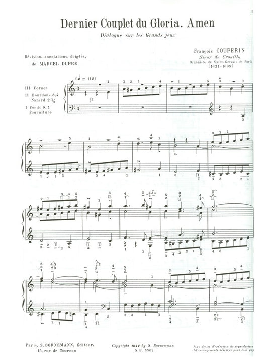 Amen, dernier couplet du Gloria | François Couperin | Orgue