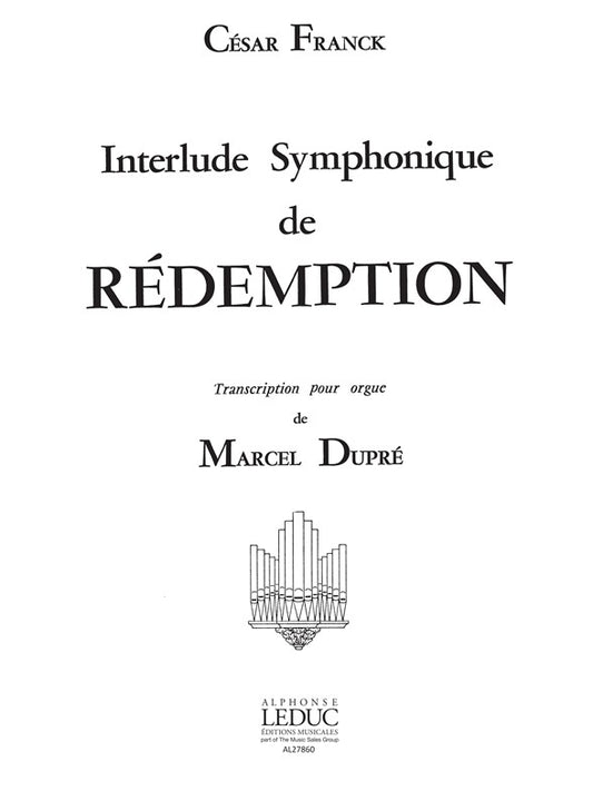 Interlude symphonique de César Franck, Partition pour orgue