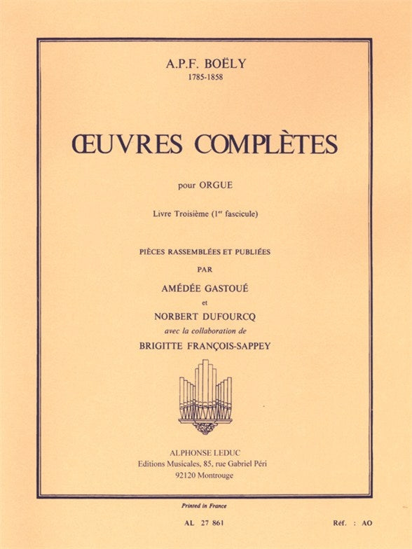 Œuvres Complètes Livre 3 - 1er fascicule | Alexandre Pierre François Boely