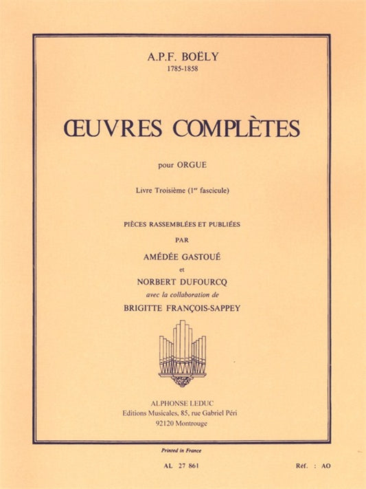 Œuvres Complètes Livre 3 - 1er fascicule | Alexandre Pierre François Boely