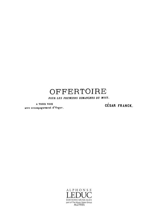 Domine Deus In Simplicitate de César Franck, Partition chorale pour sTB