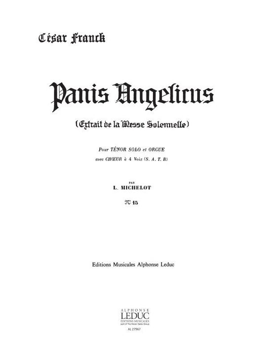 Panis Angelicus | César Franck | Chœur | Partition chorale | AL27967
