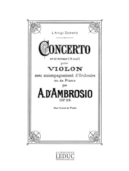 Concerto en Si mineur pour Violon et Piano | Alfredo d'Ambrosio