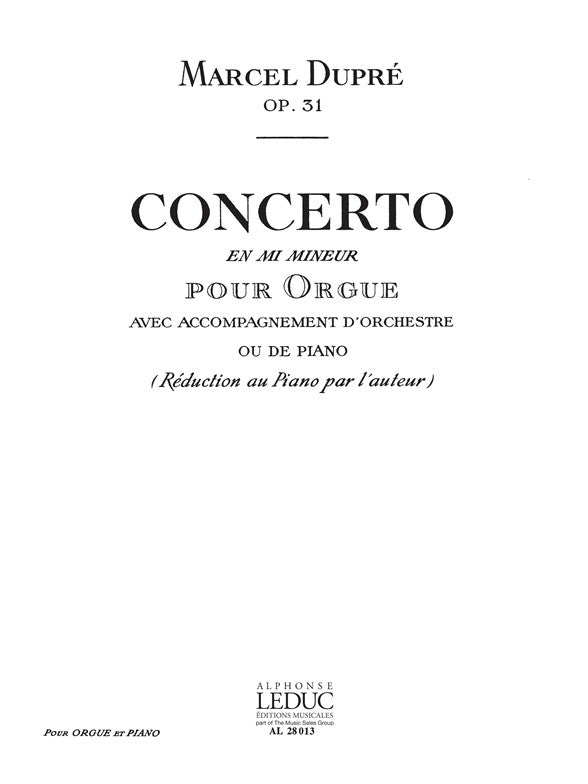 Concerto En Mi Mineur Op31 | Dupre | Orgue