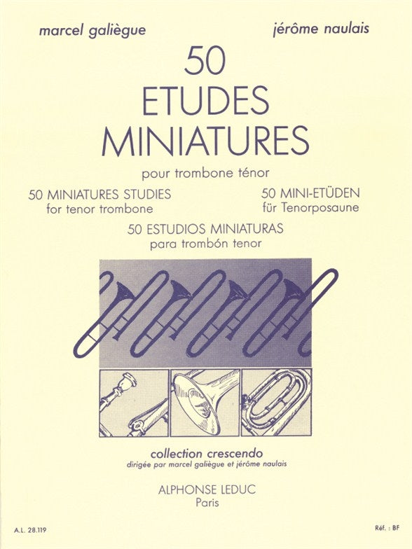 50 études miniature pour trombone ténor | Jérôme Naulais