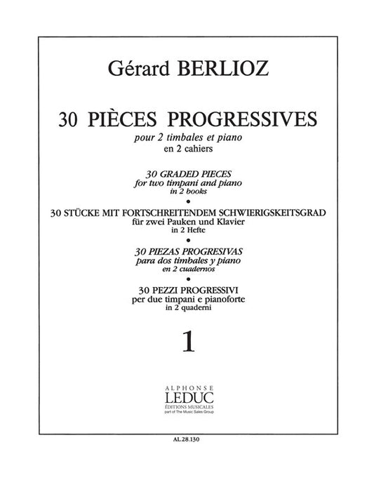 30 Pièces Progressives | Gérard Berlioz | Timbales | Livre | AL28130