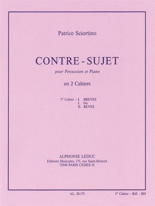 Contre-Sujet | Sciortino | Percussions | Livre | AL28173