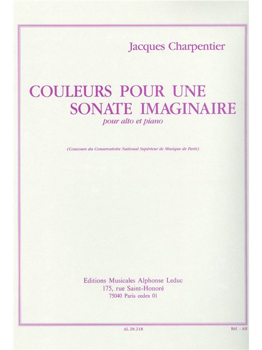 Couleurs Pour Une Sonate Imagina | Charpentier | Alto