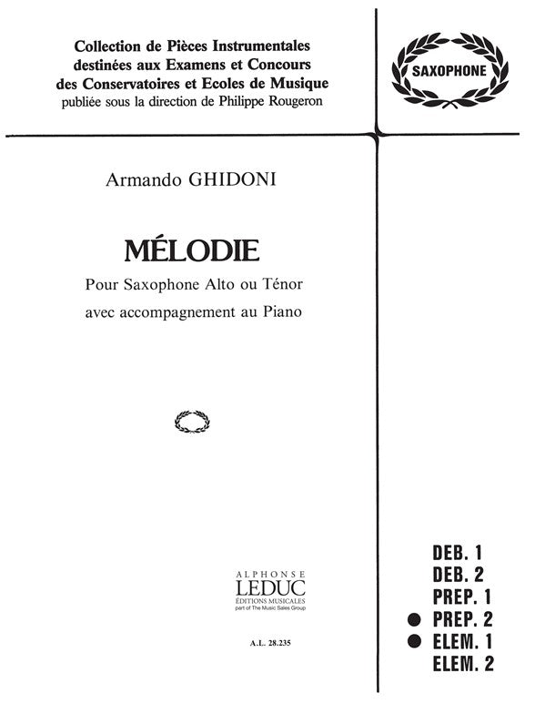 Mélodie | Armando Ghidoni | Saxophone