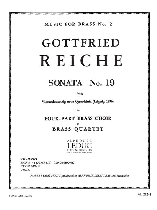 Sonata N019 | Reiche | Quatuor de cuivres