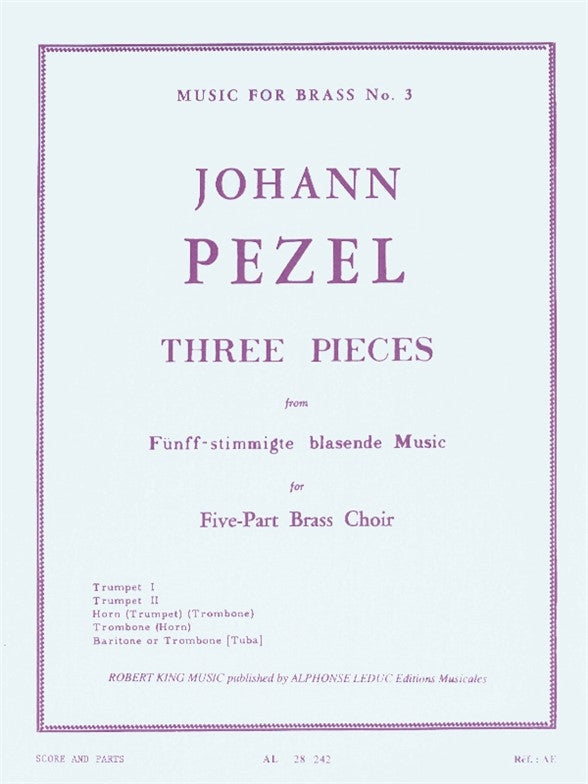 3 Pièces - musique de cuivres à 5 parties | Pezel