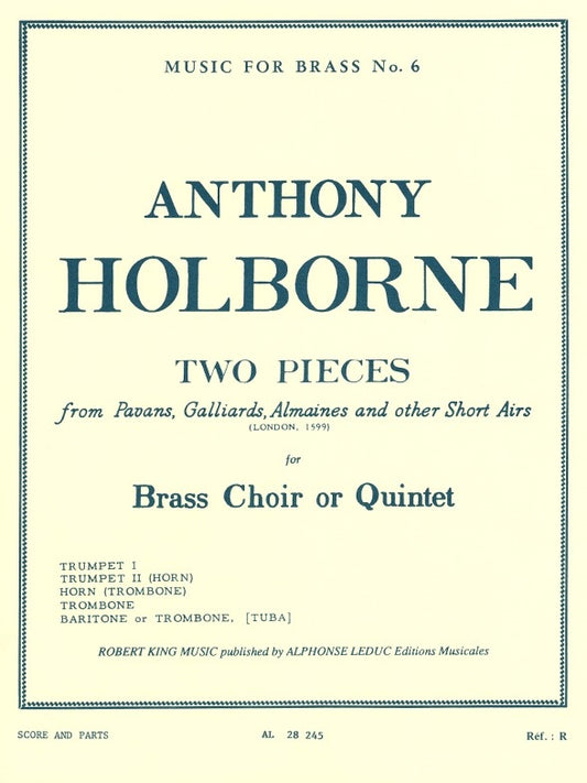 2 Pièces | Anthony Holborne | Quintette de cuivres