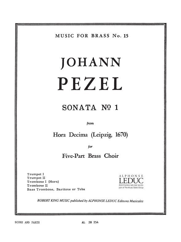 Sonata N01-Hora Decima | Pezel | Quintette de cuivres