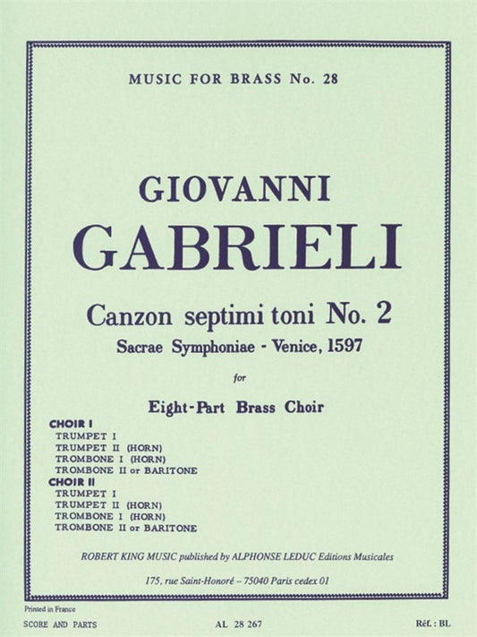 Canzon Septimi Toni No. 2 | Gabrieli | Ensemble de cuivres