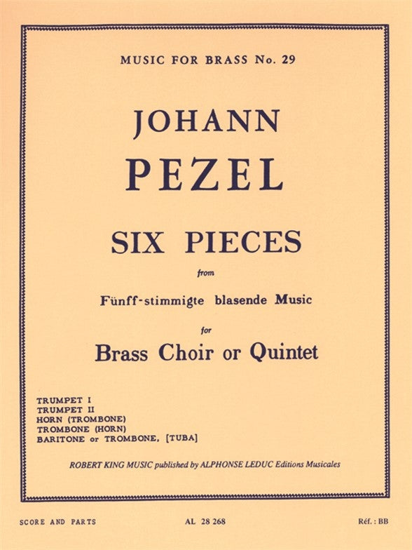 6 Pièces - musique de cuivres à 5 parties | Pezel