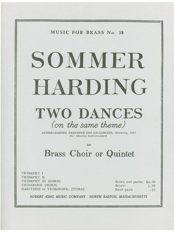2 Danses sur le même thème | Sommer | Quintette de cuivres
