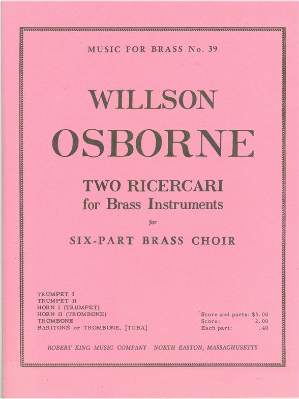 2 Ricercari | Osborne | Ensemble de cuivres