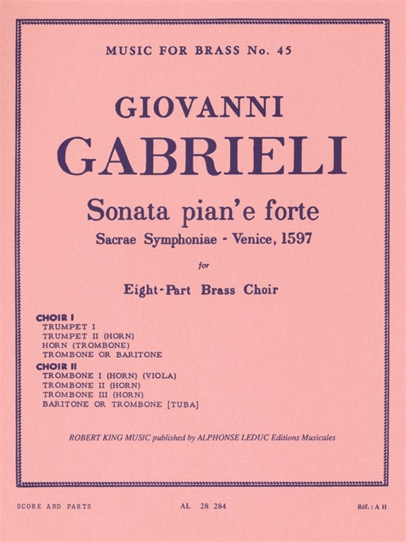 Sonata Pian E Forte | Gabrieli | Ensemble de cuivres