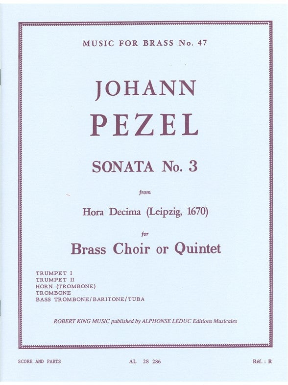 Sonata N03-Hora Decima | Pezel | Quintette de cuivres