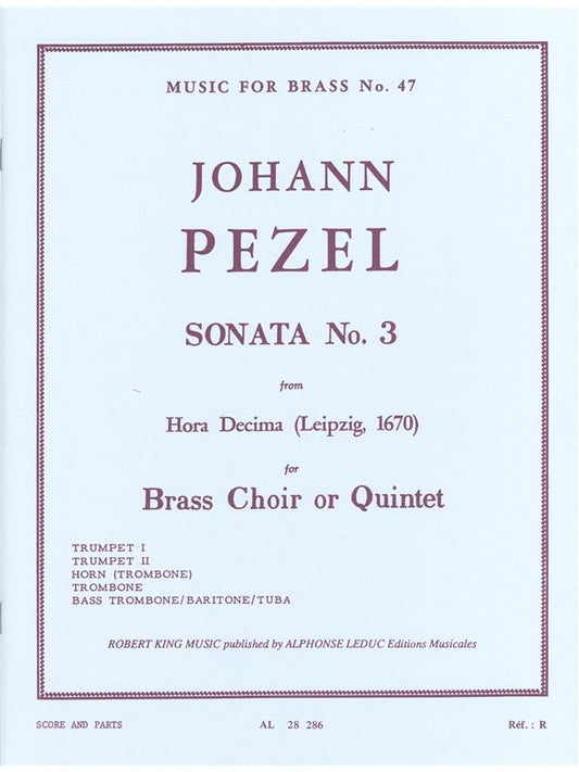 Sonata N03-Hora Decima | Pezel | Quintette de cuivres
