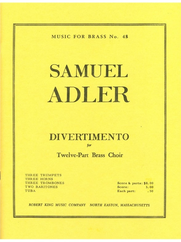 Divertimento | Samuel Adler | Ensemble de cuivres