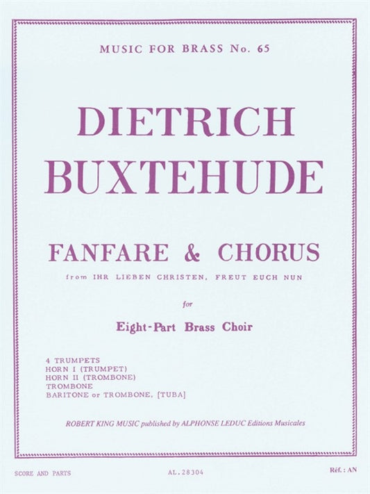 Fanfare et Chœur | Dietrich Buxtehude | Ensemble de cuivres | Partition + parties