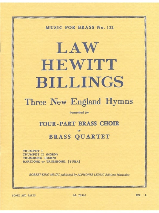 3 New England Hymns | William Billings | Quatuor de cuivres