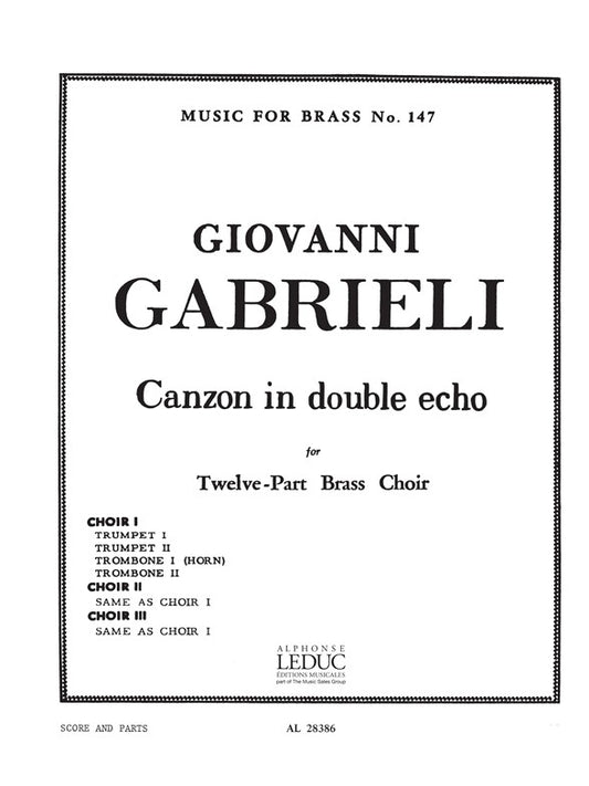 Canzon en double écho | Andrea Gabrieli | Ensemble de cuivres | Partition + parties