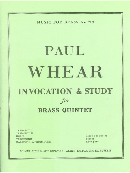 Invocation et Étude | Whear | Quintette de cuivres