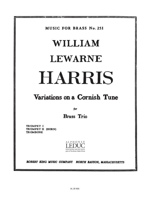 Variations On A Cornish Tune | Harris | Trio de cuivres