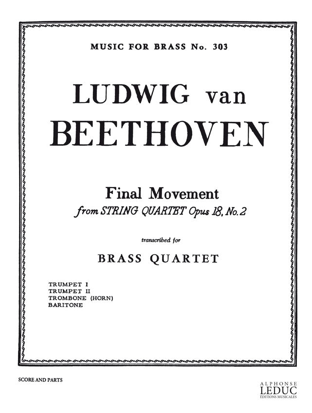 Quatuor à cordes, op. 18 n° 2, en sol majeur - mouvement final | Ludwig van Beethoven