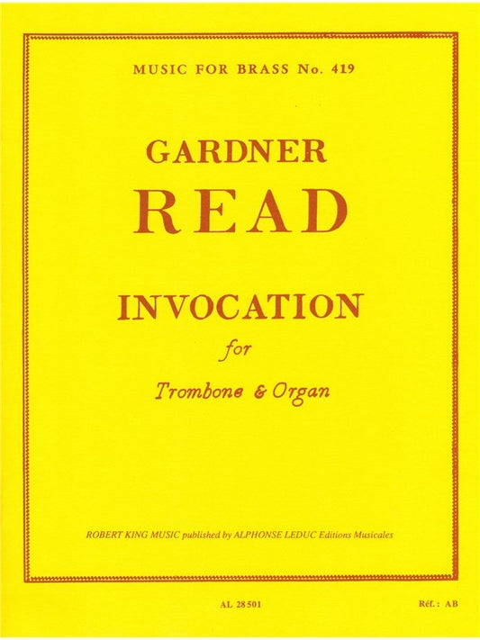 Invocation de Read, Livre pour trombone et Orgue