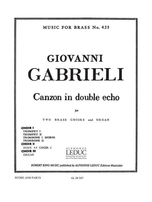 Canzon en double écho | Andrea Gabrieli | Ensemble de cuivres | Livre