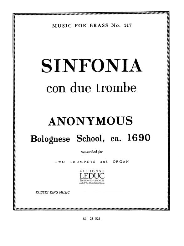 Sinfonia Con Due Trombe | Berger | Trompette