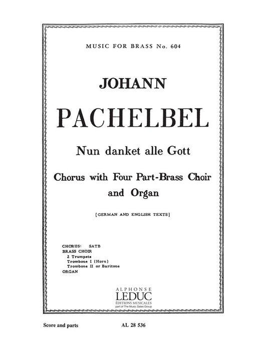 Nun Danket Alle Gott | Pachelbel | Quatuor de cuivres | Livre | AL28536