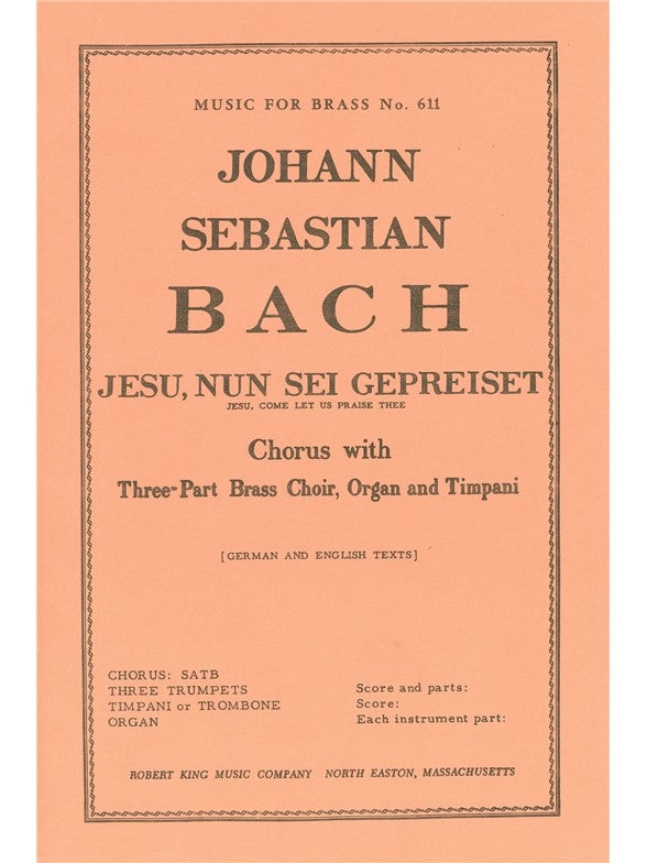 Jesu, Nun Sei Gepreiset BWV41 | Johann Sebastian Bach | Chœur | Partition chorale | AL28546