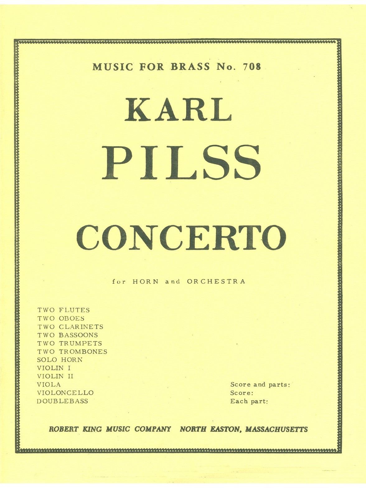 Karl Pilss: Concerto | Karl Pilss | Cor